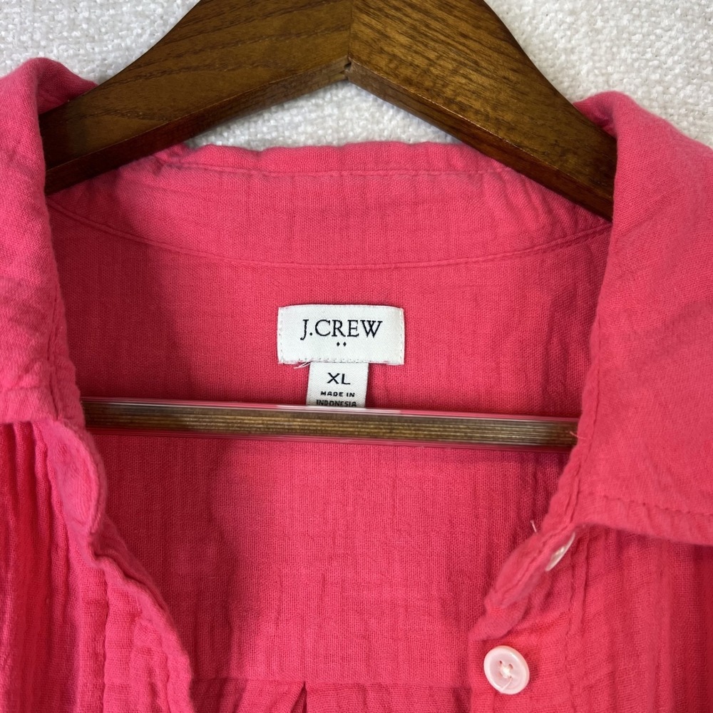 J Crew 100% Cotton Tunic Pink Boho Lagenlook Coastal Top Women's Size XL - Picture 3 of 9